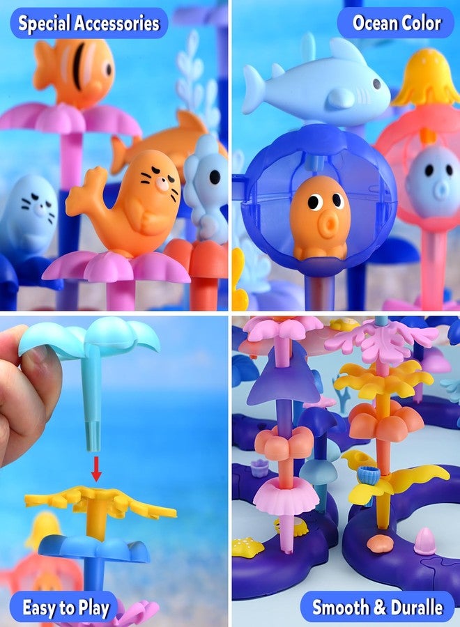 Doloowee 156Pcs Flower Garden Building Toys for Girls 3 4 5 6 7 8Year Old, Upgrade DIY Marine Coral Stacking Toys, STEM Preschool Educational Toddler Toys - Image 4